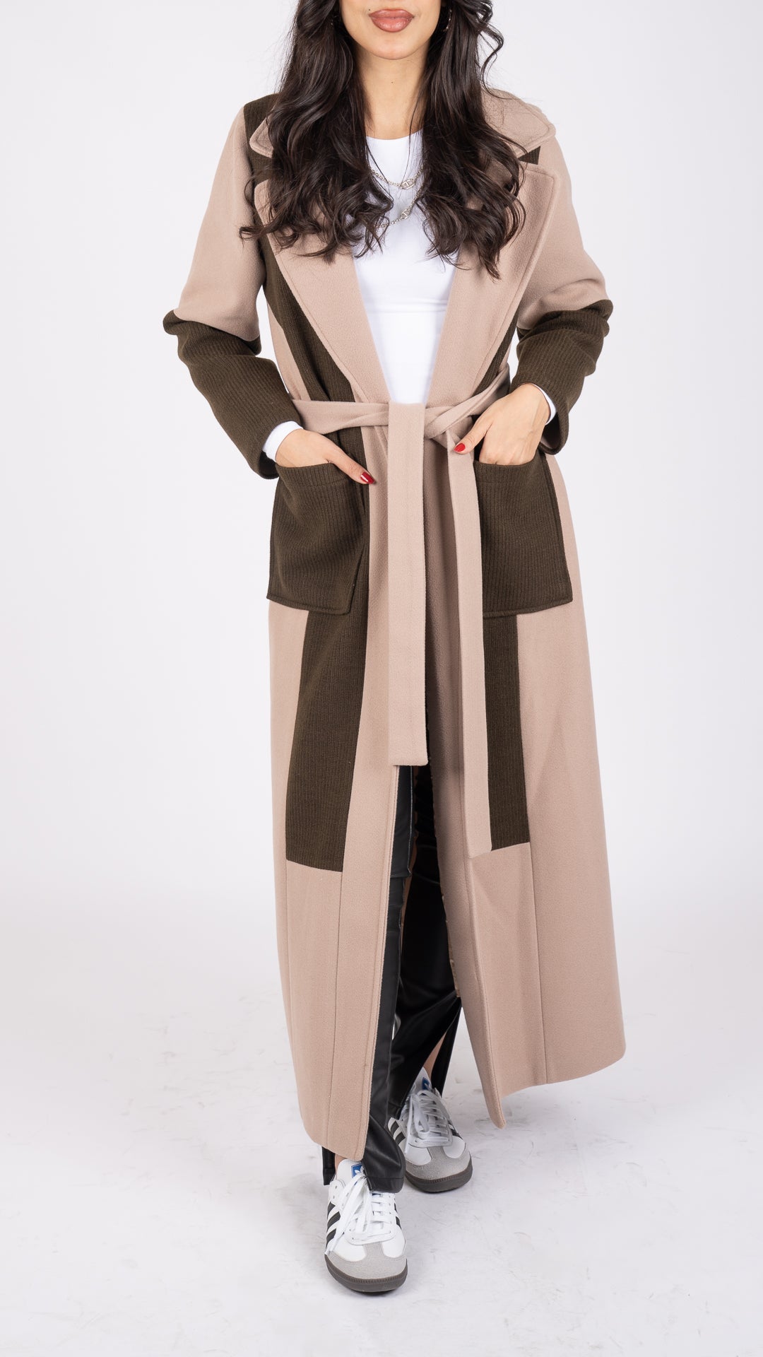 Mix Material Coat  جاكيت