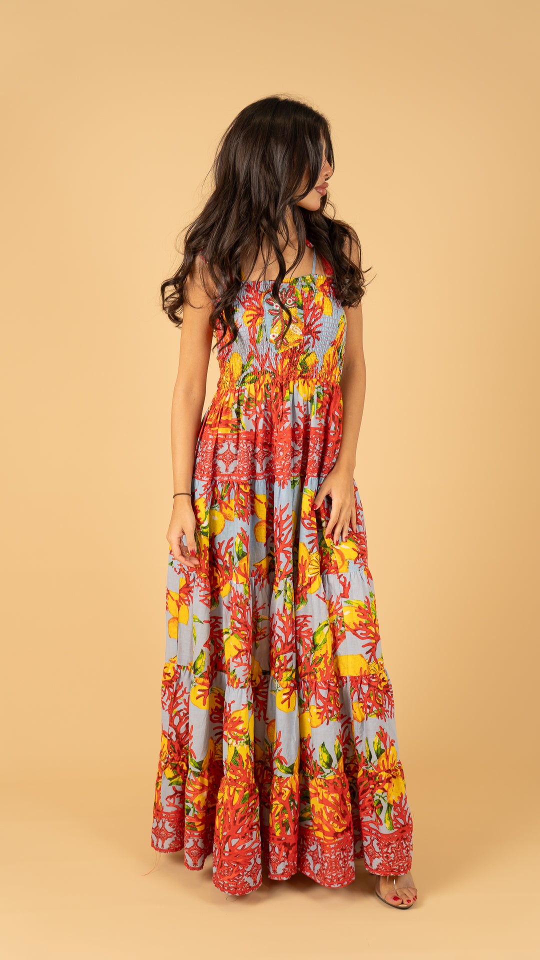 Gray Long Summer Dress نفنوف