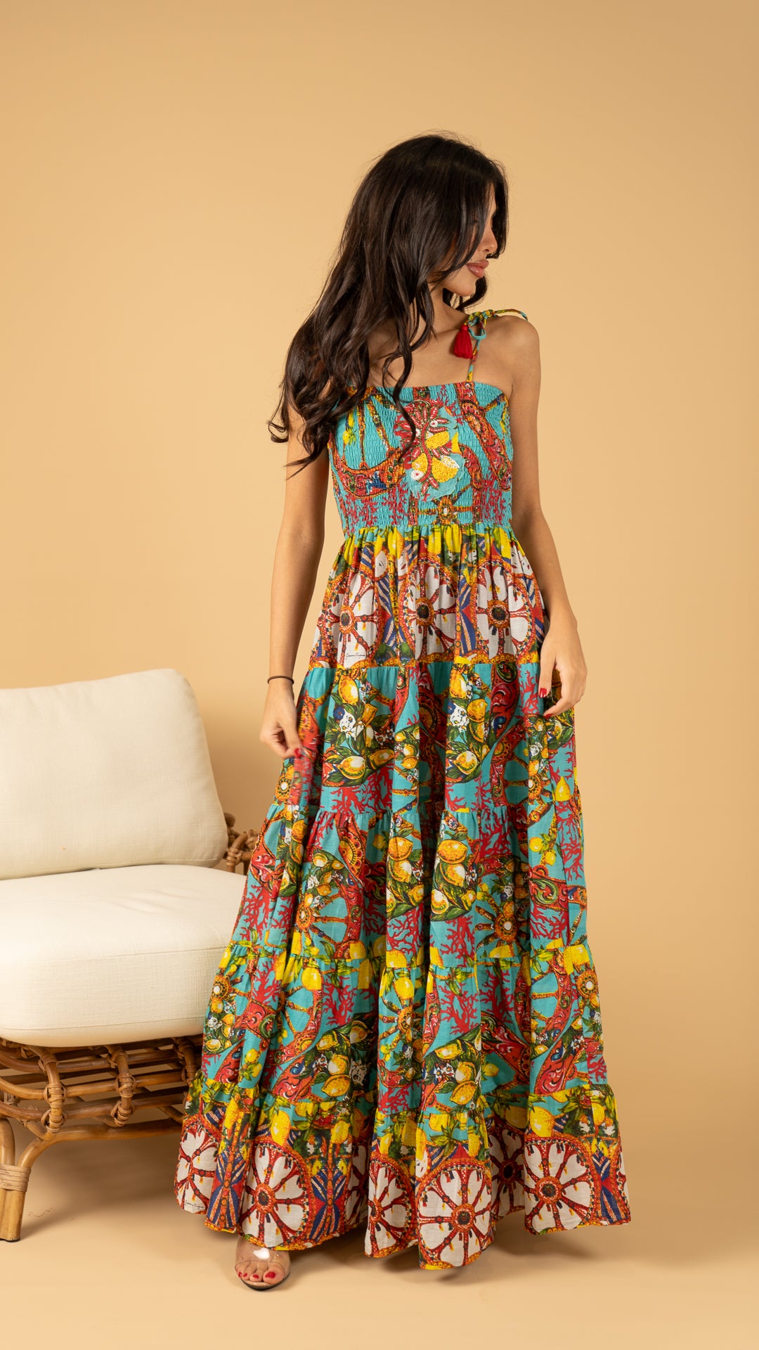 Blue Long Summer Dress نفنوف