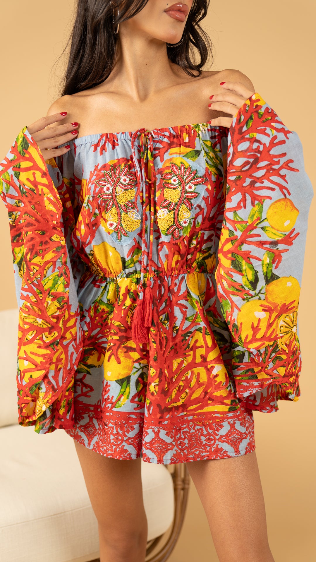 Gray Summer Short Jumpsuit جمبسوت