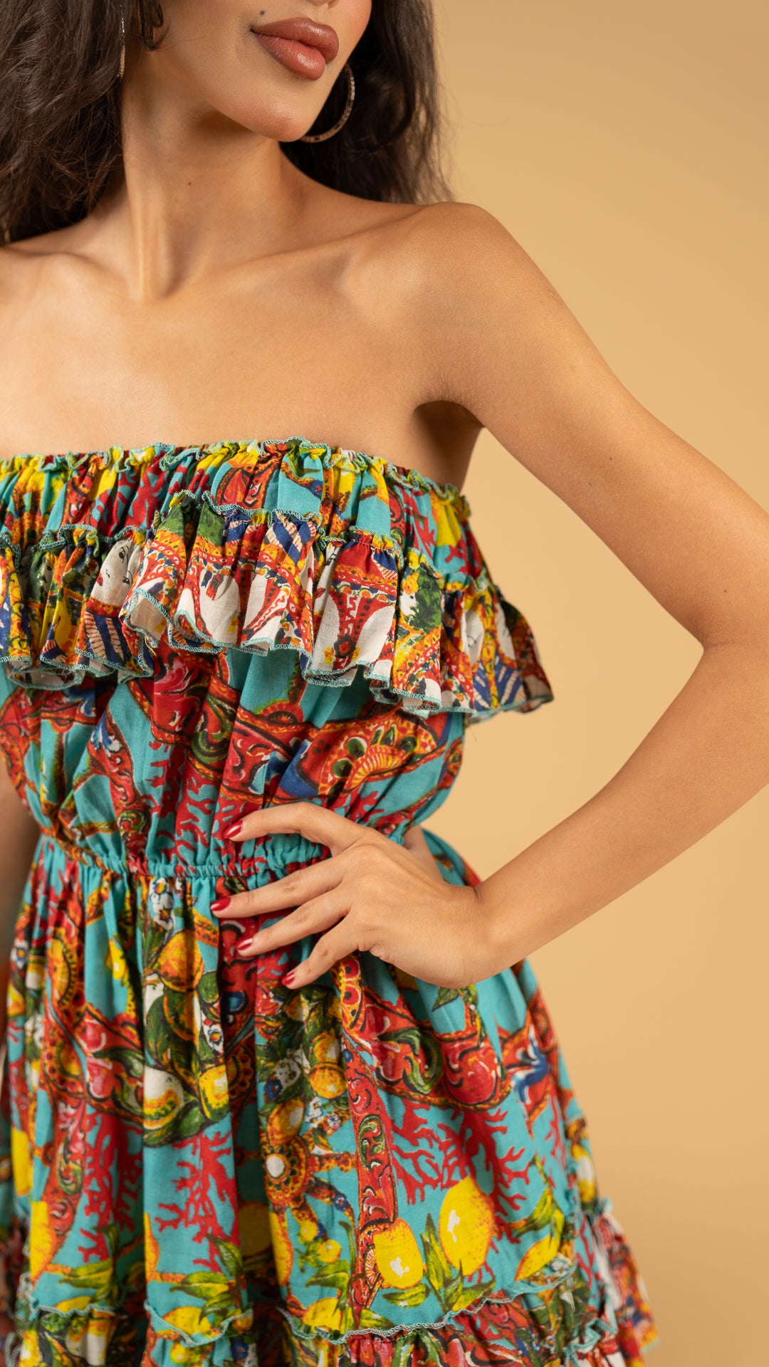 Blue Summer Dress نفنوف / OFF SHOULDER