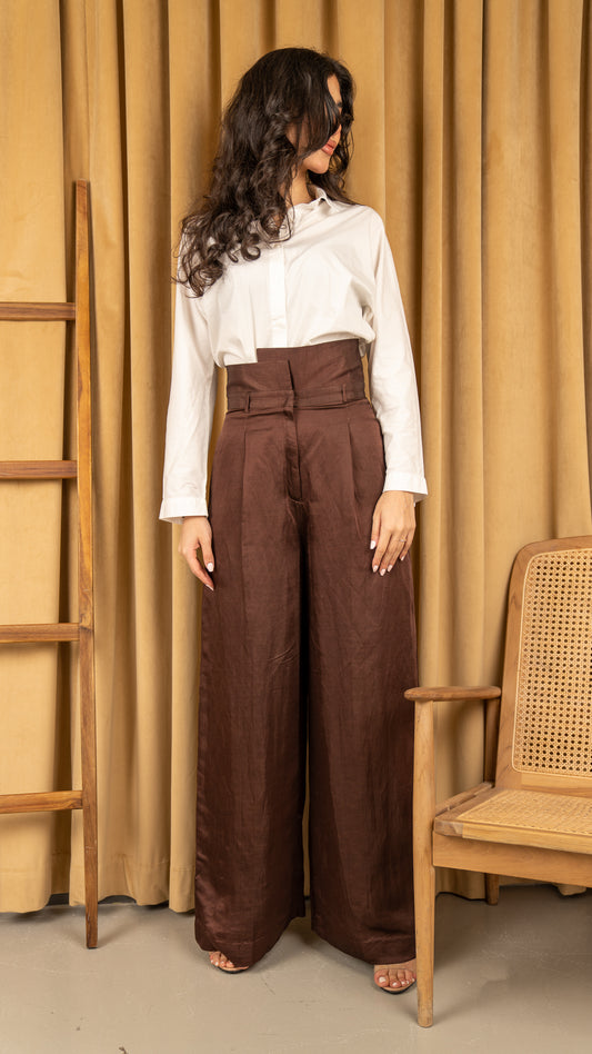 Coffee Overlap Trouser / Brown بنطرون