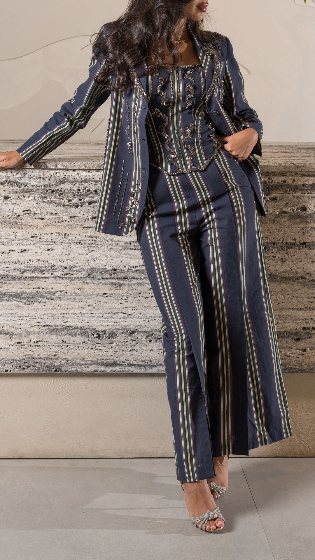 Navy Road EMB Corset