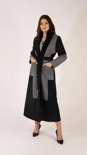 Mix Material Coat  جاكيت