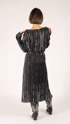 Silver Line Tie up Dress