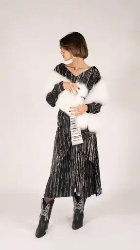 Silver Line Tie up Dress