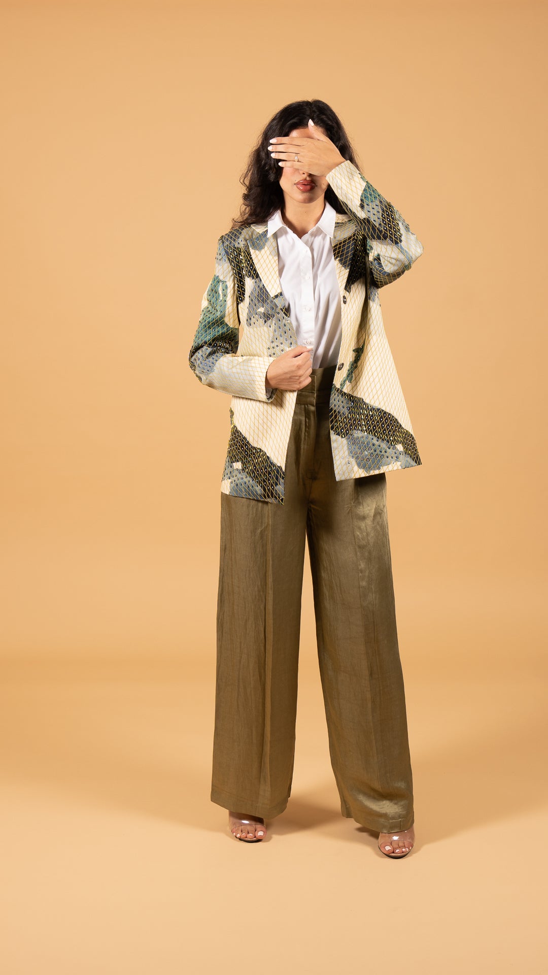 Coffee Overlap Trouser / Green بنطرون