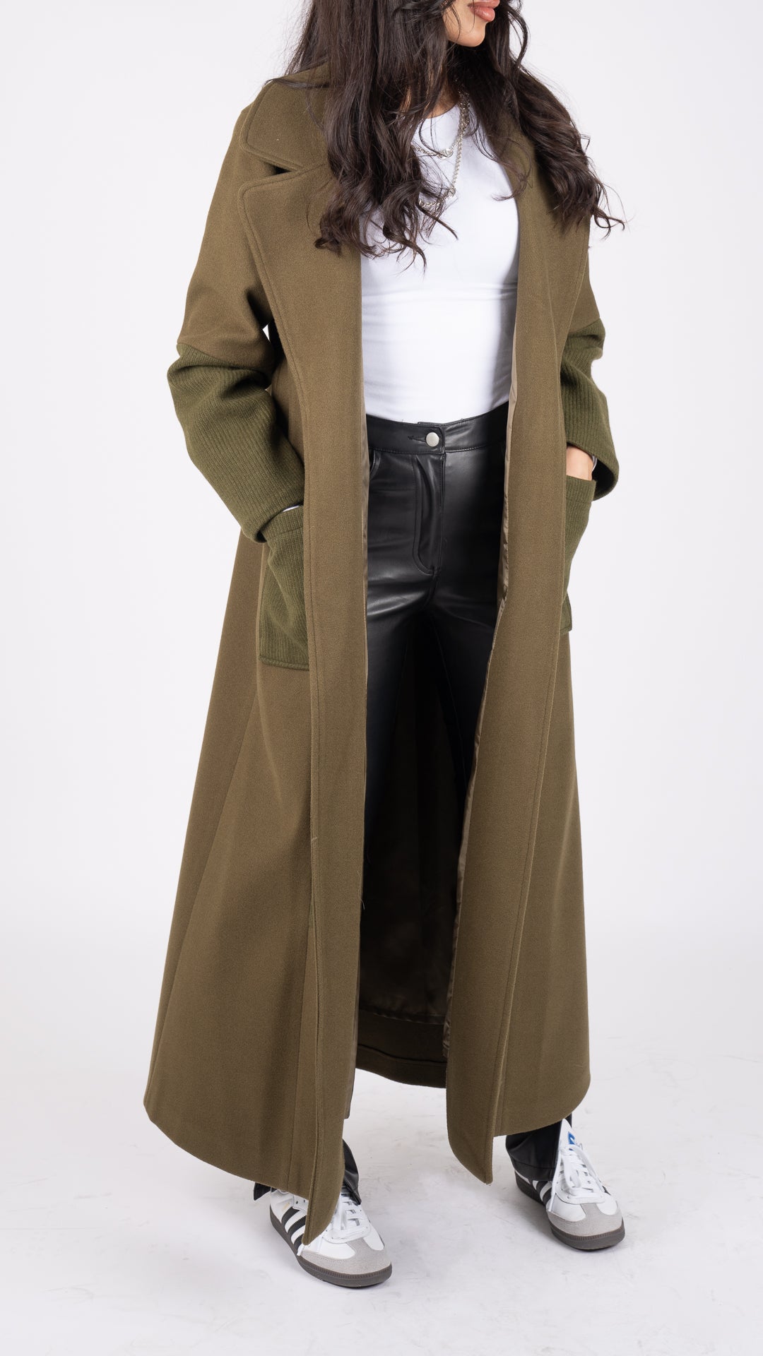 Mix Material Coat  جاكيت