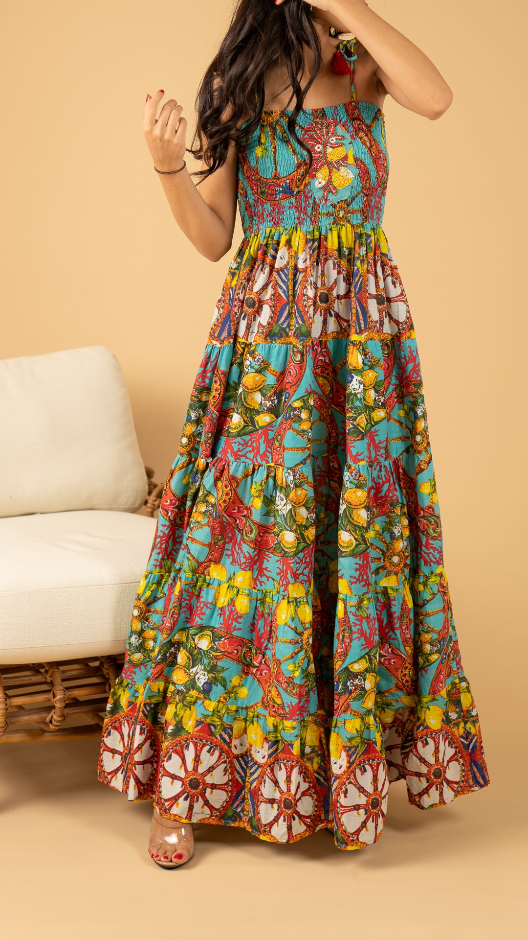 Blue Long Summer Dress نفنوف