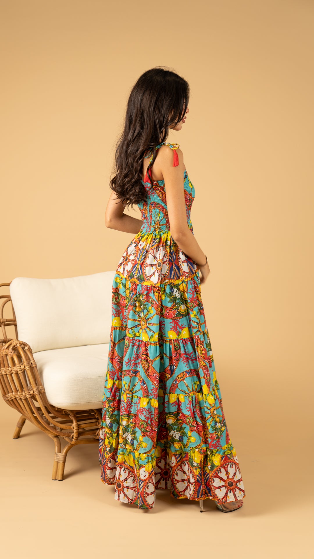 Blue Long Summer Dress نفنوف