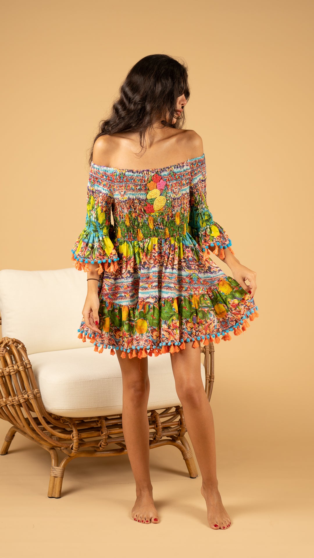 colorful short dress نفنوف ملون