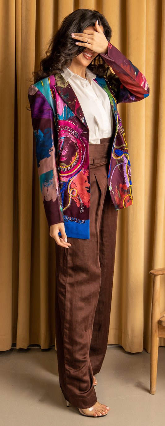 Coffee Overlap Trouser / Brown بنطرون
