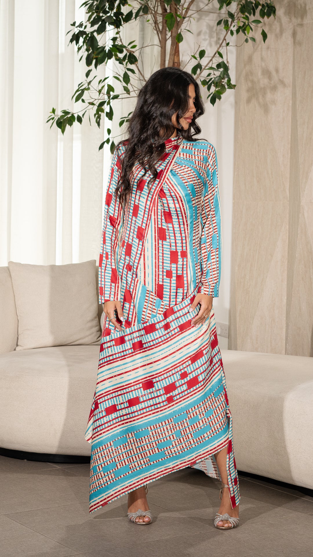 Road lines Long Dress فستان
