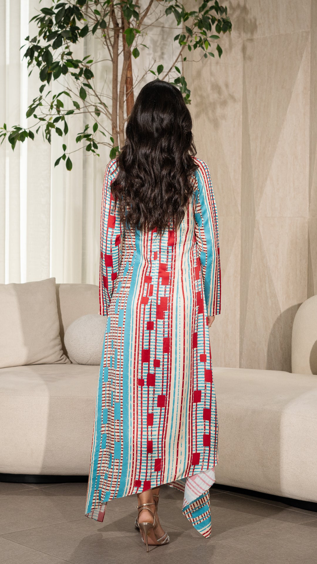 Road lines Long Dress فستان