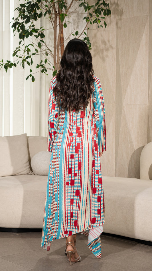 Road lines Long Dress فستان