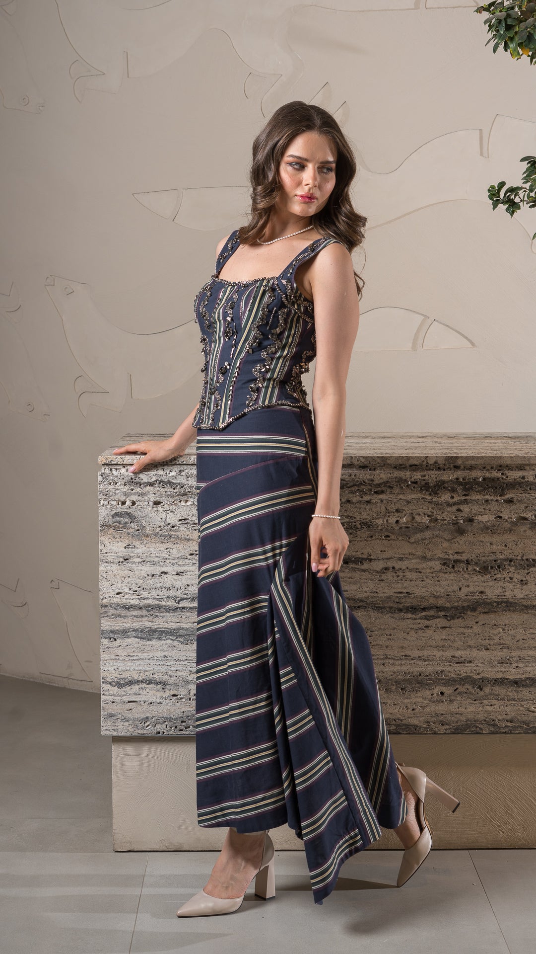 Navy Road Skirt