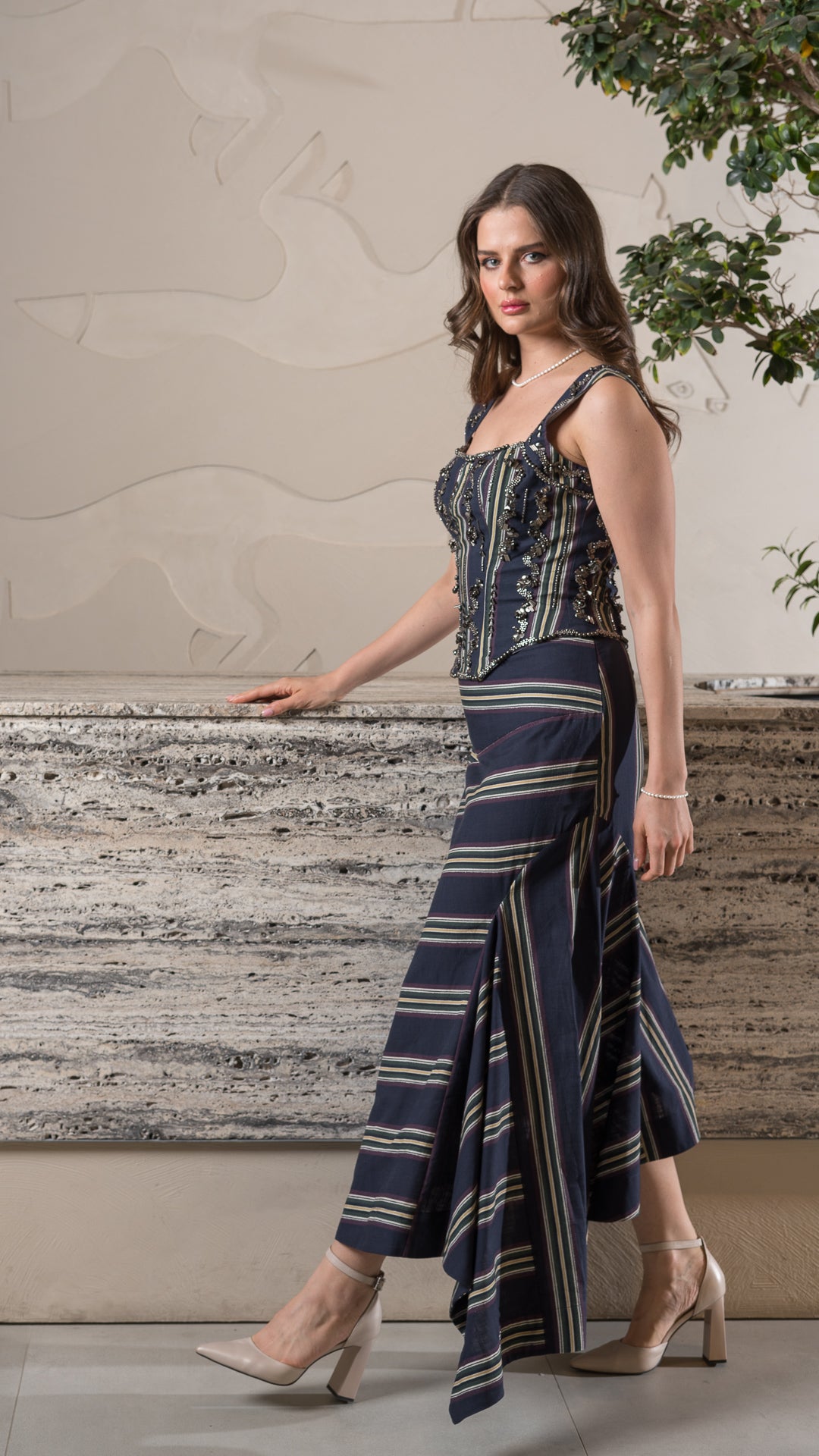 Navy Road Skirt