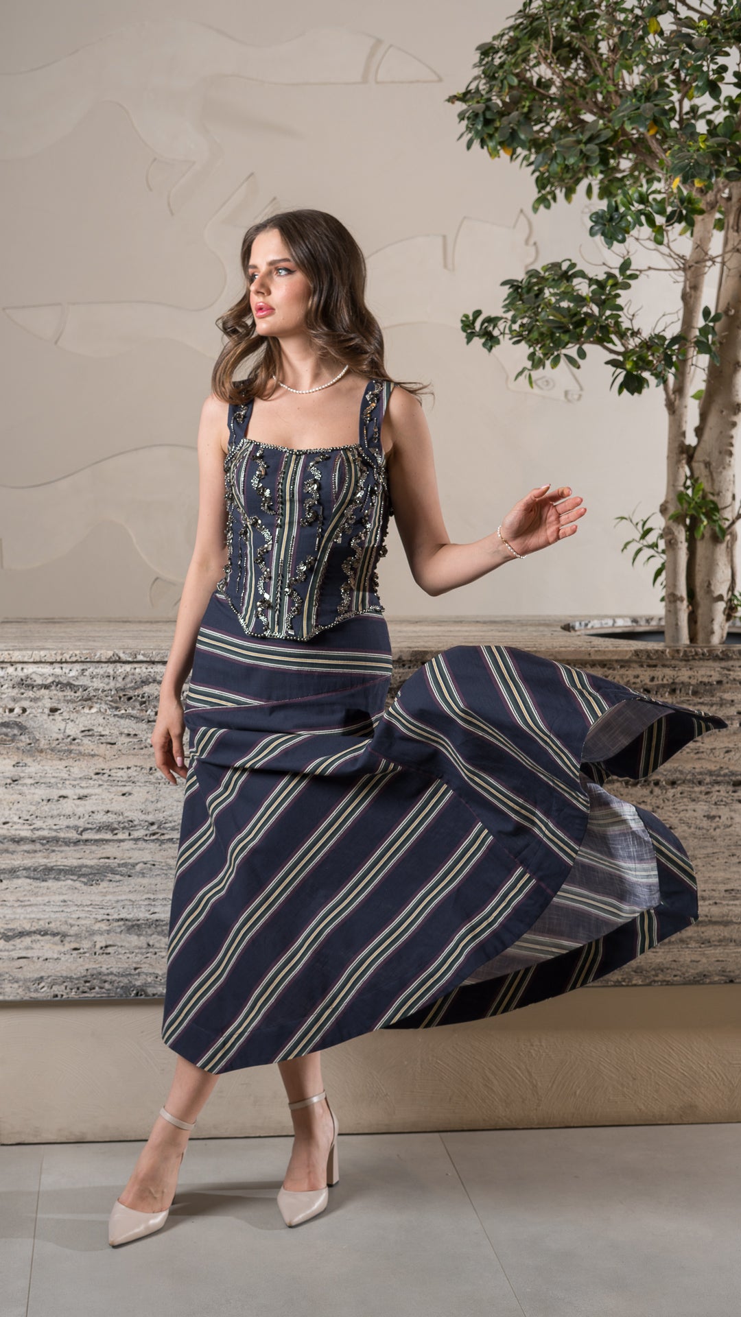 Navy Road Skirt