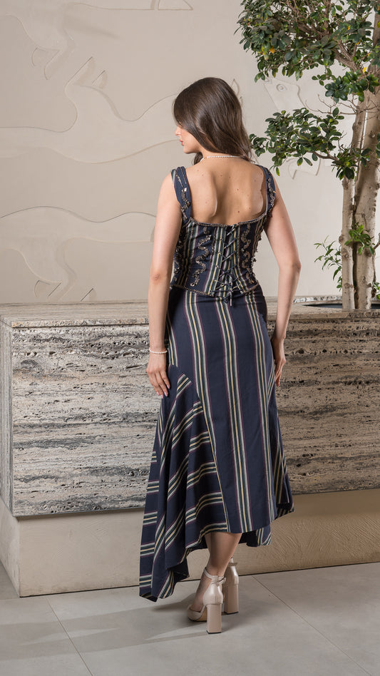 Navy Road Skirt