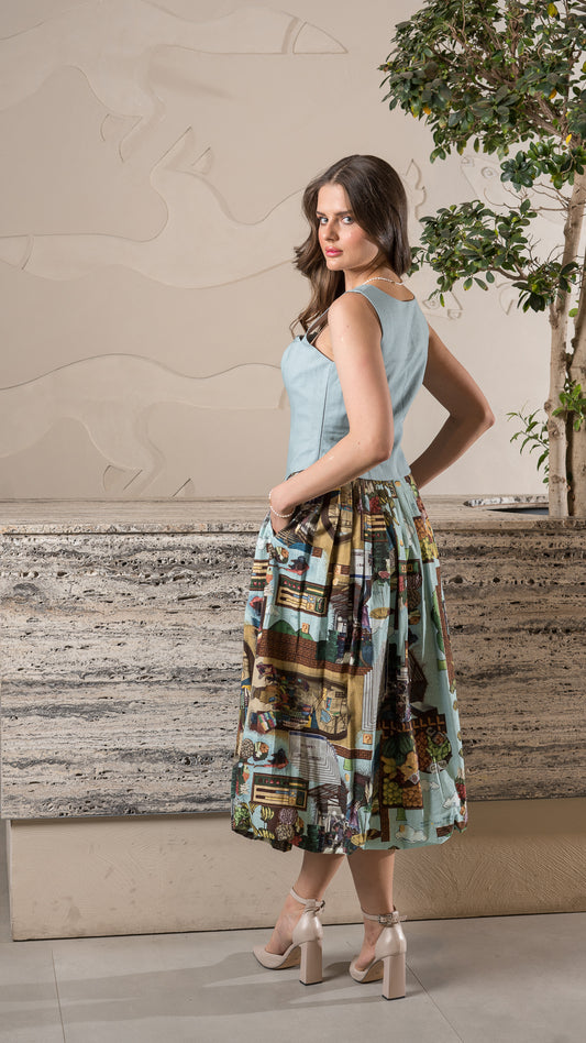 Ligth Blue Village Corset