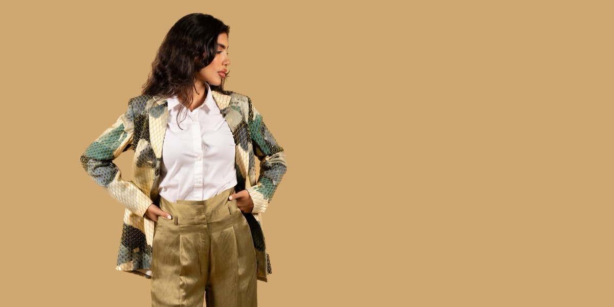 Marble Emroidered Blazer جاكيت