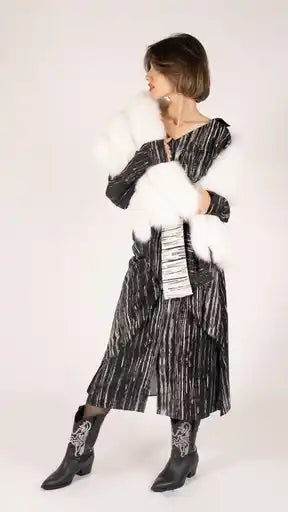 Silver Line Tie up Dress